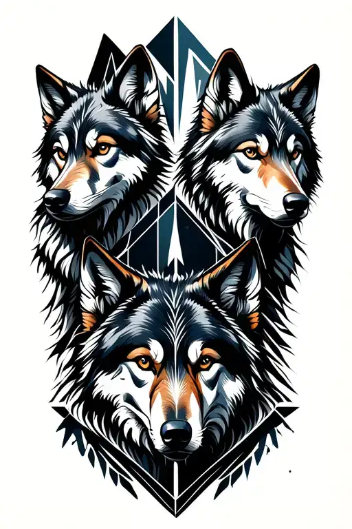 3 Wolves In A Pack Roaming