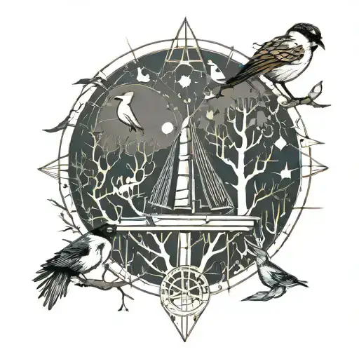 Nautical Trees And Birds