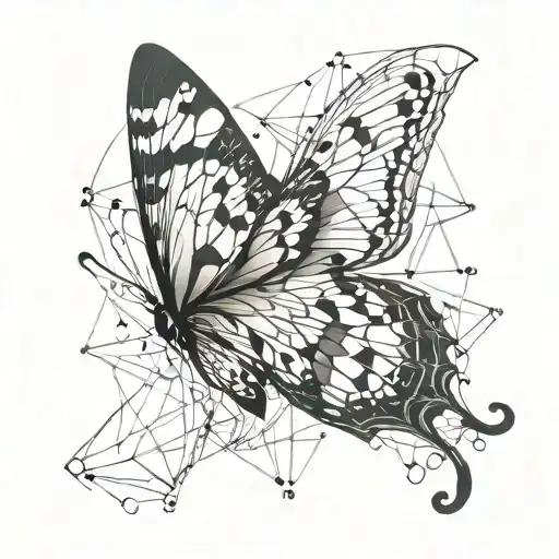 Butterfly One Wing Made Of Pi