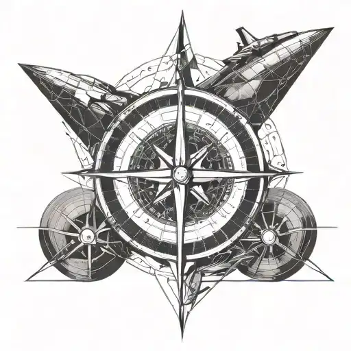 Compass With An Airplane