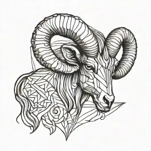 Aries Realistic Tattoo On Knee