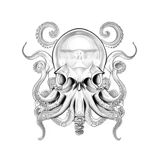 Octopus Skull Ship Golden Ratio
