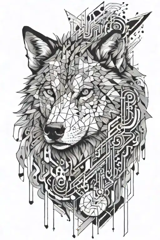 Wolf Surrounded My Music Notes