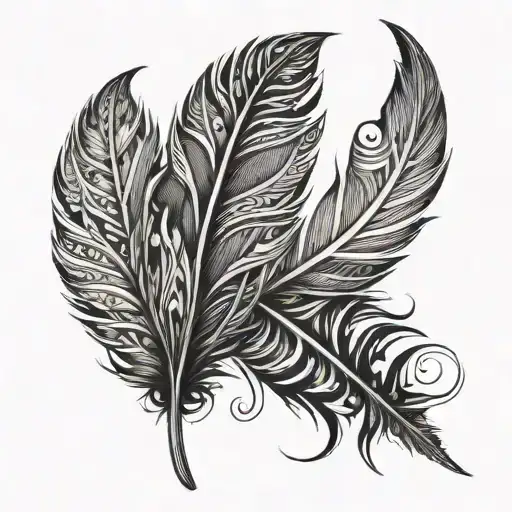 Feather With Harmon Inside Of It