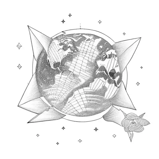 Mother Gaia Holding Earth With Nature Around Her