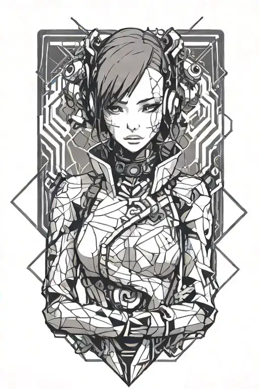 Cyberpunk Anime Girl Dressed