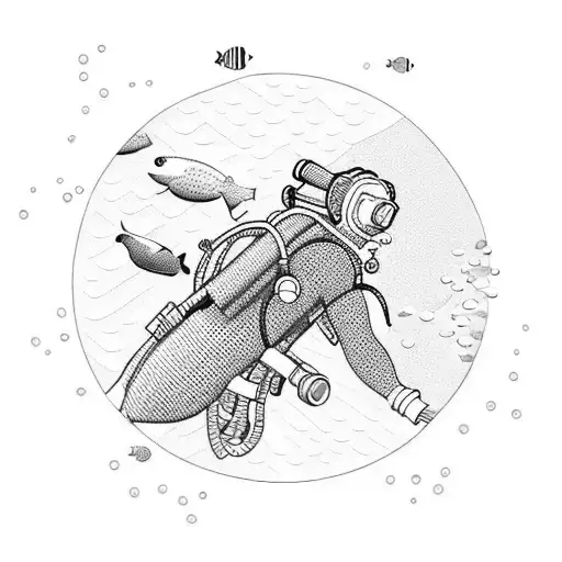 Scuba Diver In A Huge Ocean Environment