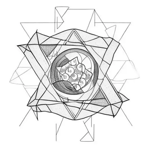 Broken Lightbulb With Sunflower Coming Out Of It Inside Of A Triangle