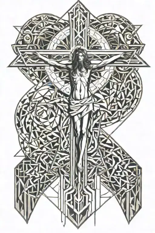 Geometry Jesus Christ Cross Combined