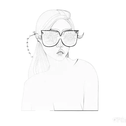 A Woman Wearing Sunglasses In The Dark