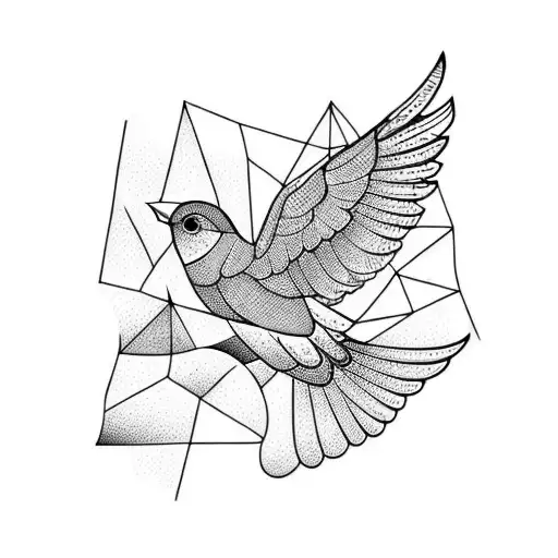 Bird Flying From The Word Freedom And Breaking Into Little Pieces