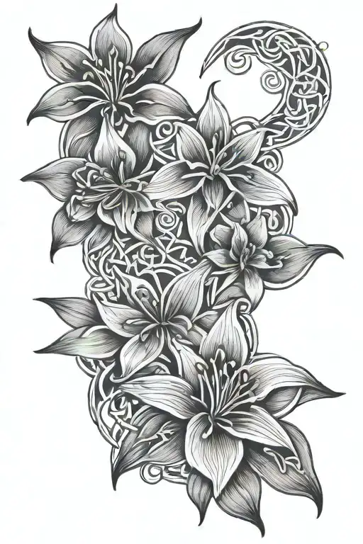 Celtic Knot And Stargazer Lily