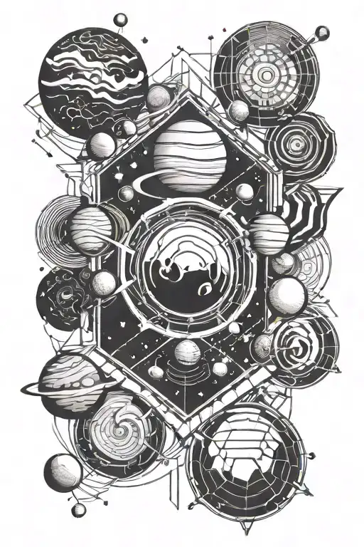 Quote Sleeve Tattoo Featuring Planets