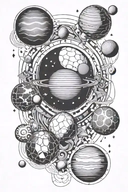 Quote Sleeve Tattoo Featuring Planets