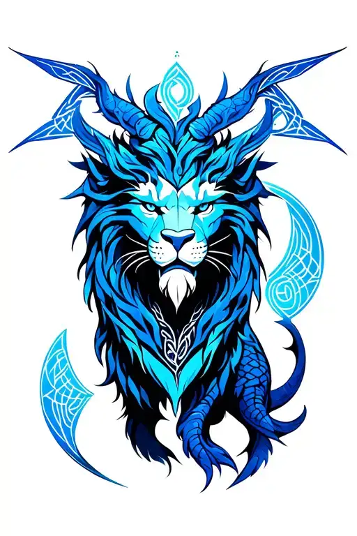 Dragon Lion Celtic Ateizm Agata Blue Space Bun Hair