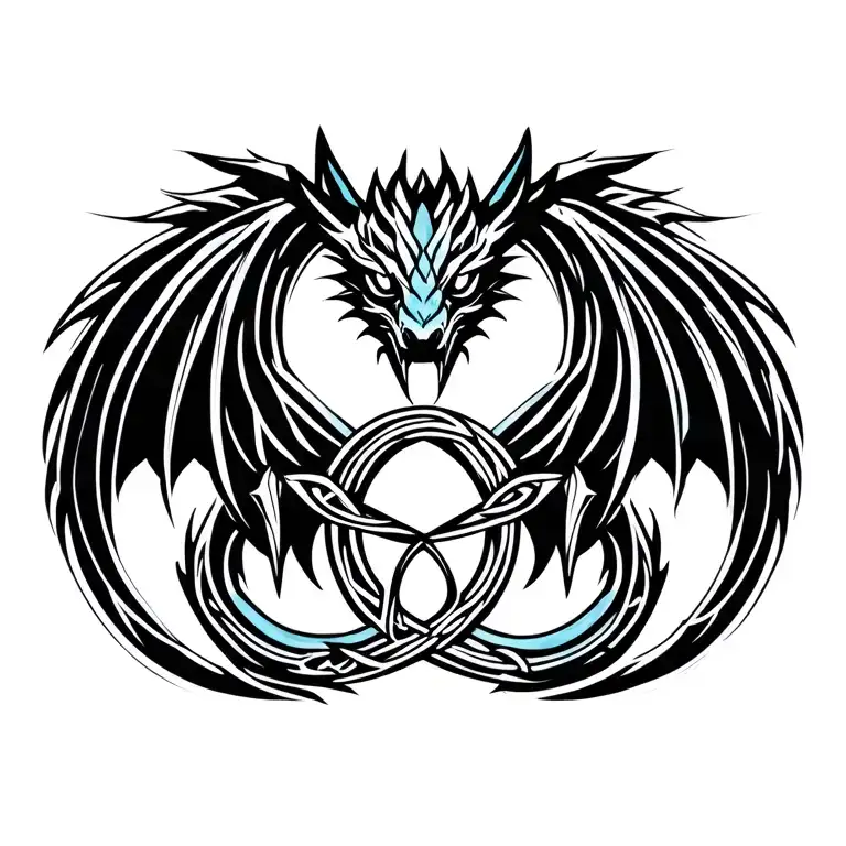 Nordic Dragon Wirh Celtic Triquetra In Its Claws