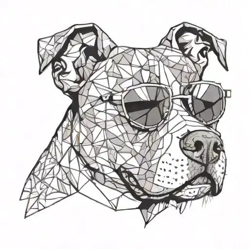 A Cute Pitbull Wearing Sunglasses