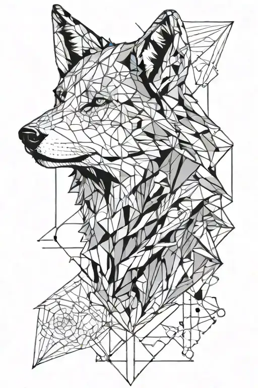 Wolf Face Line Art