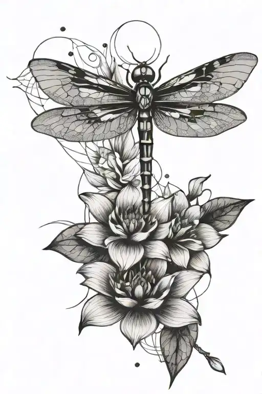 Dragonfly Lotus Flower Sleeve Design
