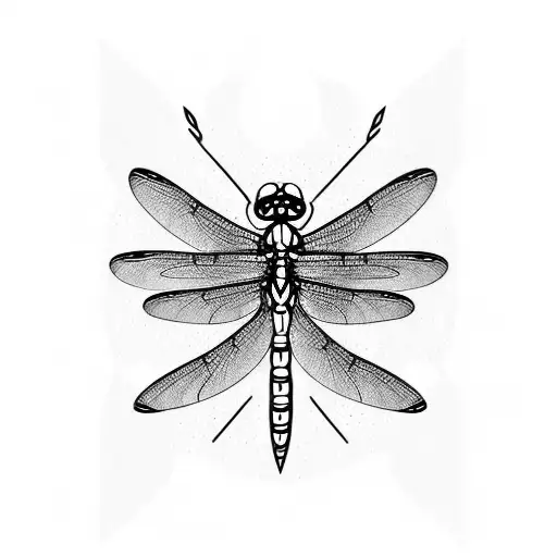 Dragonfly Half Geometric And Half Realistic