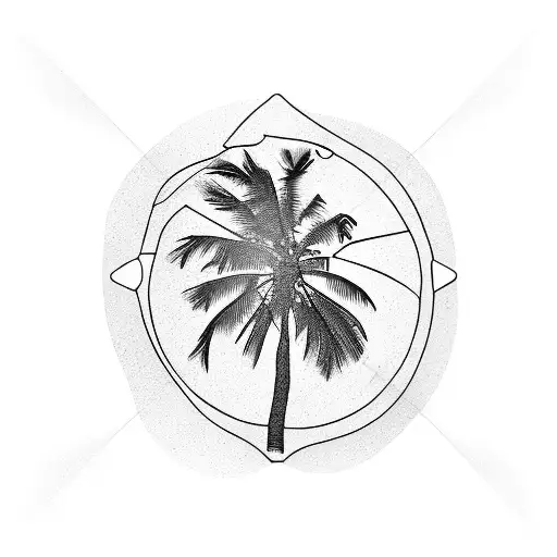Palm Tree Minimalistic Single Line