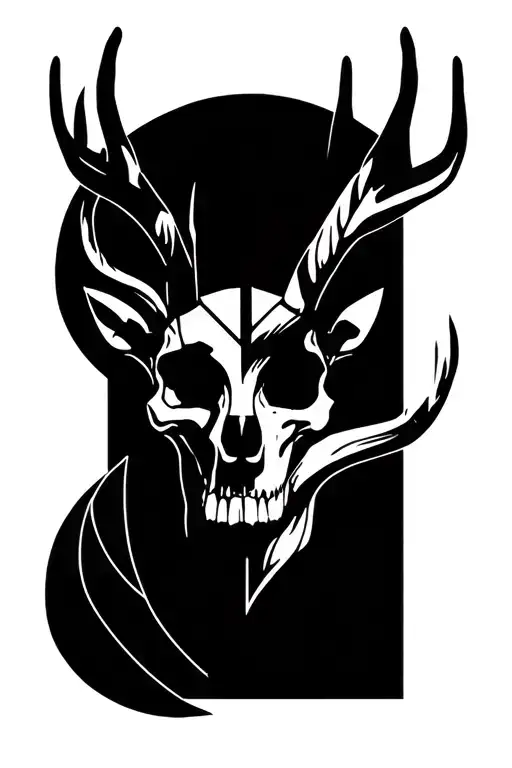 Half Doe Skull Half Forest