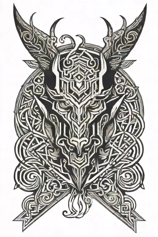 Number 66 And Devil Symbol Intertwined