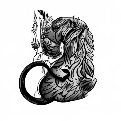 Cane Corso Dog With A Little Woman