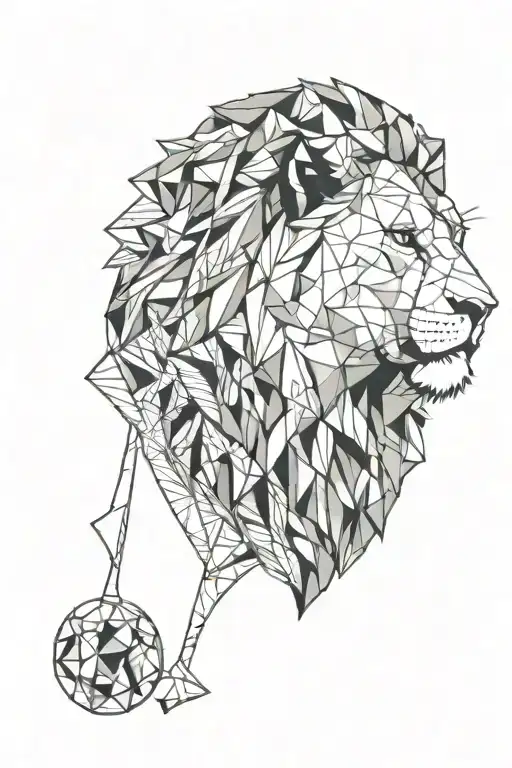 Lion Holding Scales In Mouth