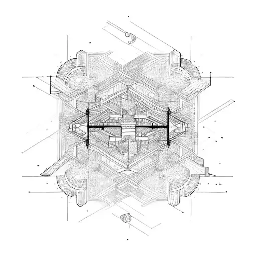 An Abstract Representation Of A Manufacturing Assembly Line
