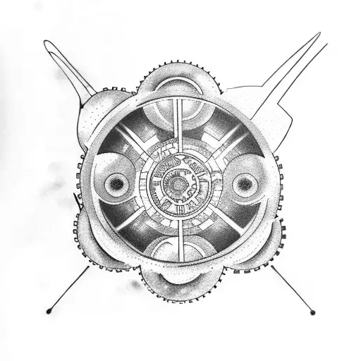 Gears With Vinyl Disc And Space Planets