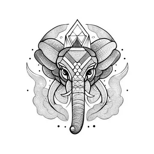 Trompa De Elefante Con Cornillos Y Un Ojo De Un Dragon