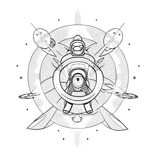 Astronaut With Two Suns