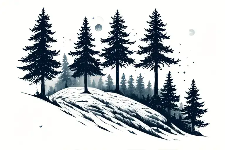 Moonlight Forest Trees