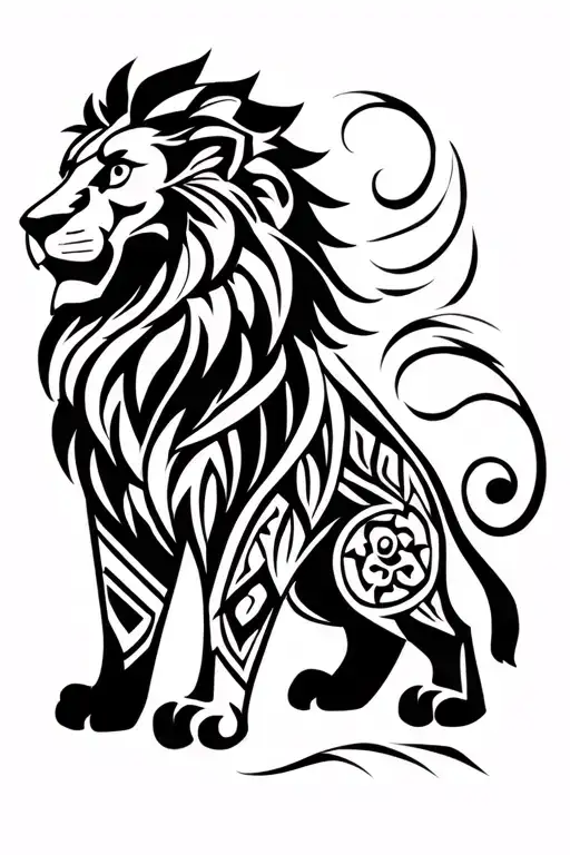 Lion Made In Polynesian Style