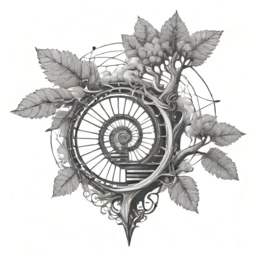 Tree With A Spiral Staircase And Astral Design