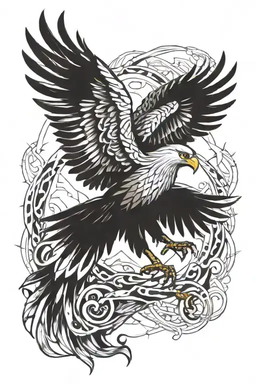 Phonix With Scorpio And Eagle Flying