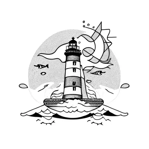 Lighthouse Rocks Sea 2 Kids Boat