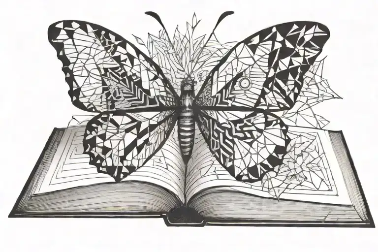 Half Butterfly Half Open Book
