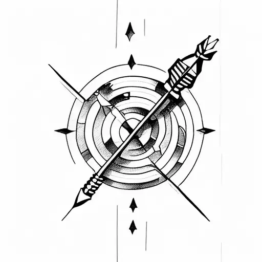 Arrow Pointed To Target With Letter M Inside