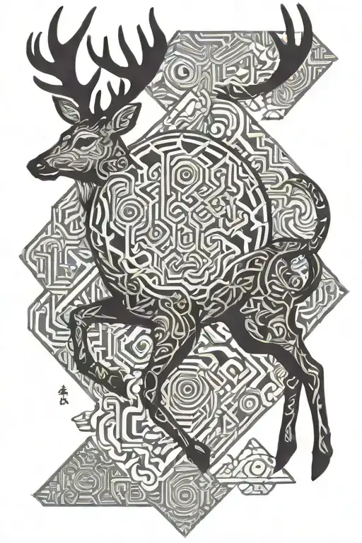 Deer Jumping Down In Japanese