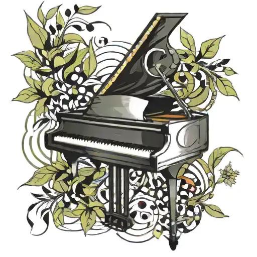 Piano Buttons And Olive Leaf