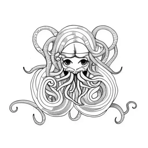 Kraken Tentcles Sailor Woman Woth Skimpy Outfit