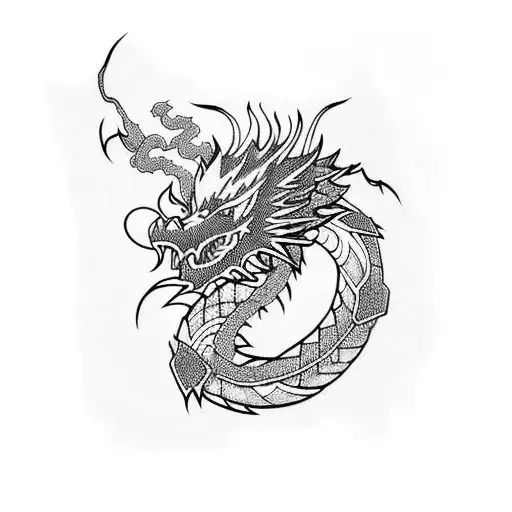 Fire Dragon Wrapped In Bandages