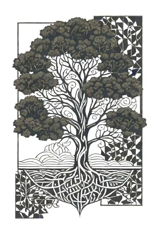 Simple But Detailed Tree Of Life That Reflects Love And Where You Can Insert First Names