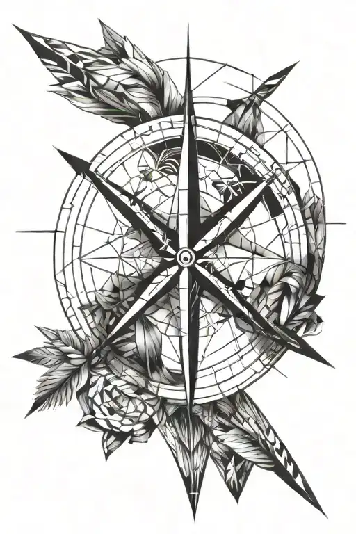 Geometric Arrow The Lenght Of The Compass