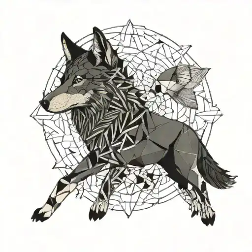 Wolf And Fish Picard Intertwined Within