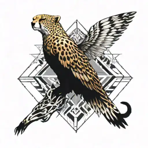 Cheetah With Eagle Flying
