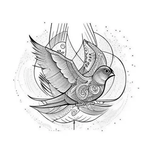 Chest Piece Paint Brush Bird