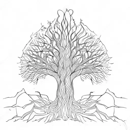 Mind Soul Body Look Inward Female Tree Roots